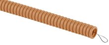 Труба гофрированная легкая ПВХ d25мм с протяжкой сосна (уп.25м) | Код. Б0043213 | ЭРА